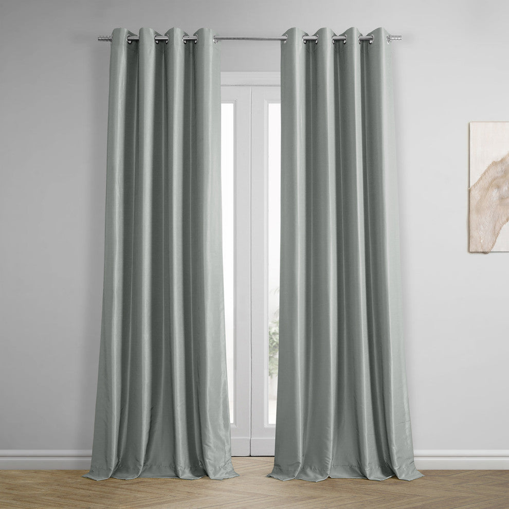 Silver Grommet Blackout Vintage FauxSilk Dupioni Single Panel, 50"x96"