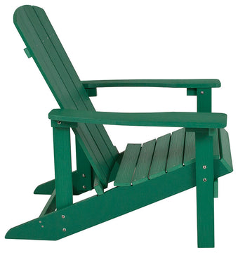 Charlestown All-Weather Poly Resin Wood Adirondack Chair in Green