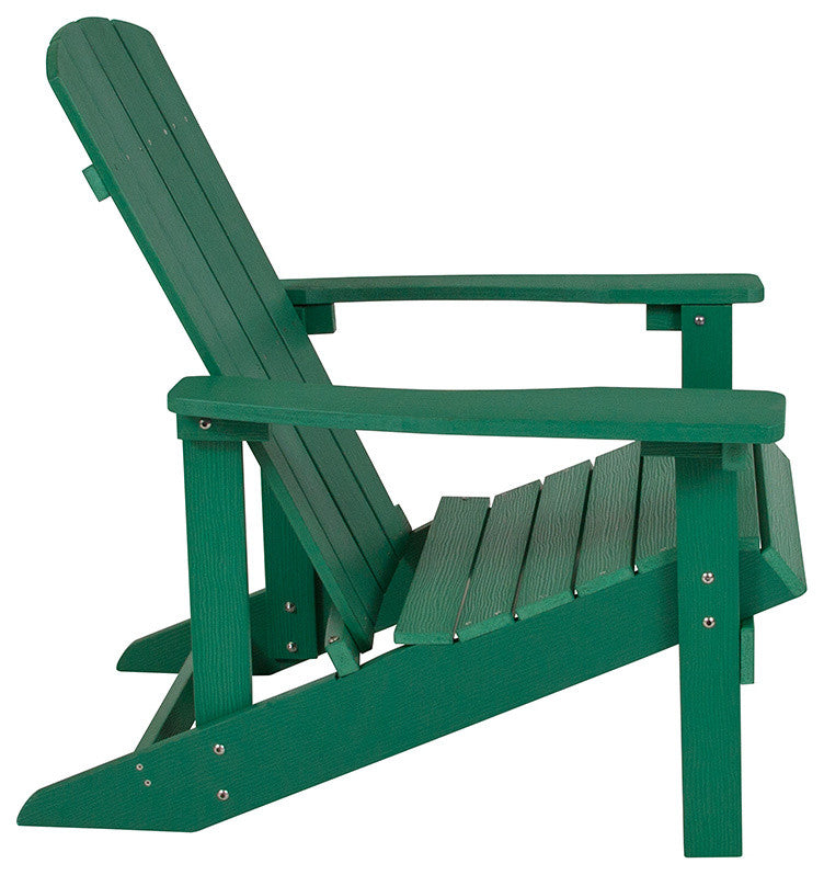 Charlestown All-Weather Poly Resin Wood Adirondack Chair in Green