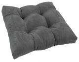 19" Squared Microsuede Tufted Dining Chair Cushion, Steel Gray
