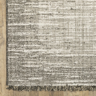 Genoa Weathered Beige/ Black Flatwoven Indoor-Outdoor Area Rug 5'3" x 7'3"