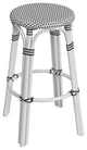 Butler Specialty Company, Tobias Round Rattan 30" Bar Stool, White and Black Dot