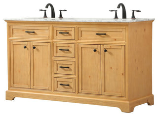 Home Living 21.5" Transitional Natural Wood-Light Bathroom Vanity
