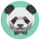 Panda With Glasses And Bow Tie, Animal Large Disc Metal Wall Art, 36"