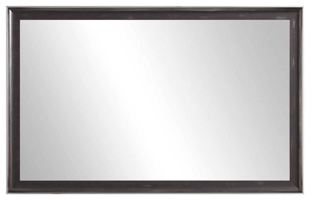 Warren Framed Wall Mirror, Charcoal, 28"x24"