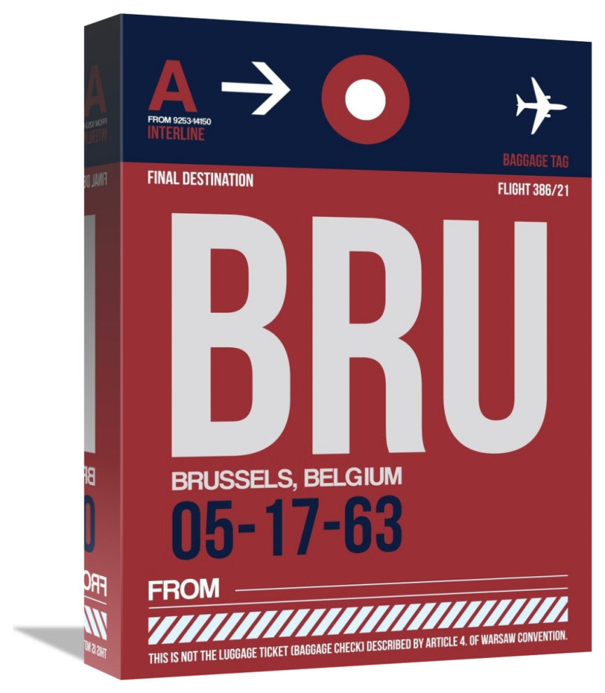 "BRU Brussels Luggage Tag 2" Fine Art Print