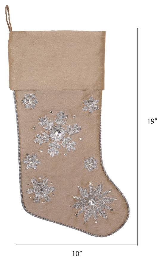 Snowflake Christmas Textile Collection , Champagne, 19"