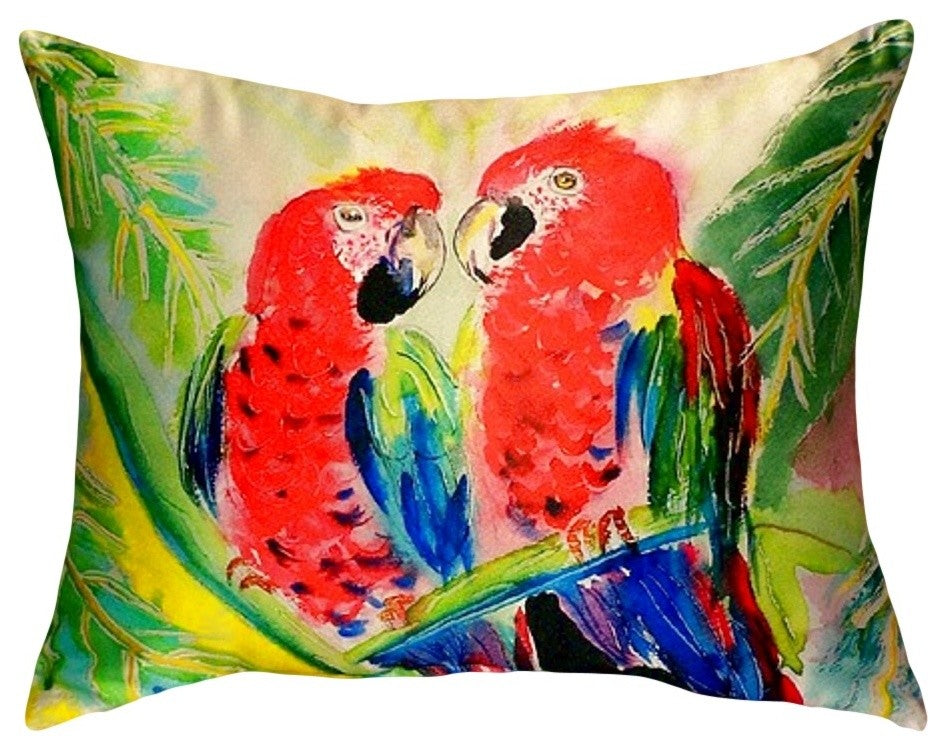 Two Parrots No Cord Pillow - Set of Two 16x20