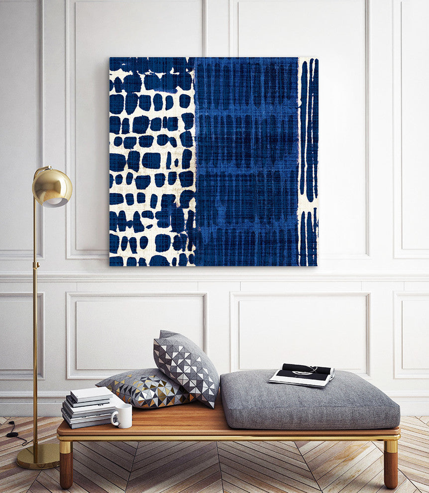"Indigo Batik I" Museum Mounted Canvas Print, 30"x30"