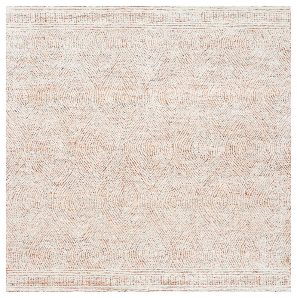Safavieh Couture Abstract Collection, ABT340 Rug, Ivory/Rust, 4' Square