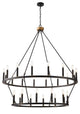 28-Light Wagon Wheel Pendant Candle Style Ceiling Light, Black