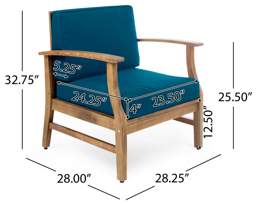 Abena Outdoor Acacia Wood Club Chair
