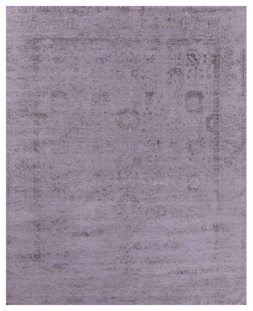 Persian Hand Knotted Wool and Silk Rug 8' 0" X 9' 11" Q9135