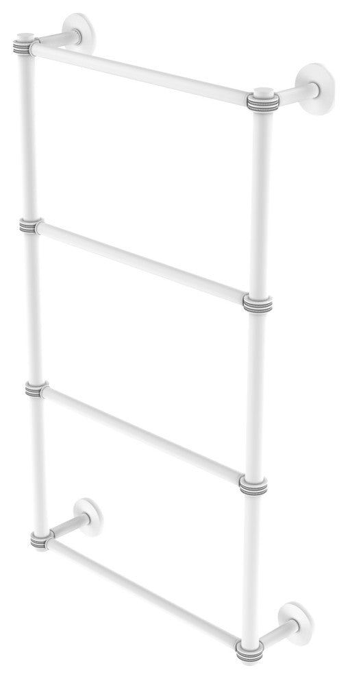 Prestige Skyline 4 Tier 36" Ladder Towel Bar, Dotted Detail, Matte White