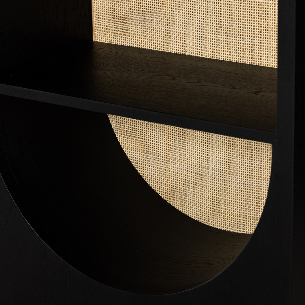 Higgs Bookcase-Brushed Ebony Oak Veneer