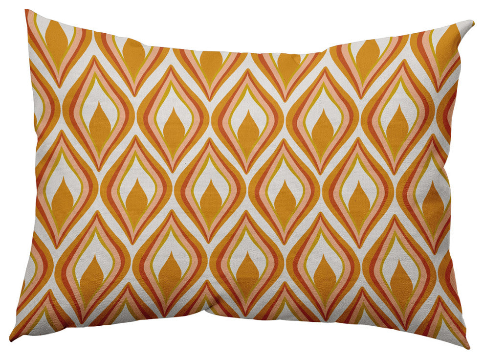 Feathers Accent Pillow, Golden Mustard, 14"x20"
