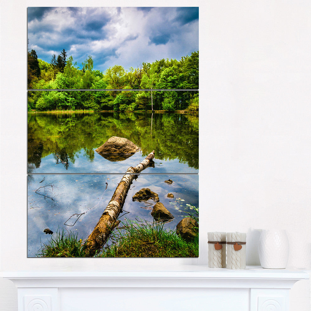 "Boyana Lake in Sofia Bulgaria" Metal Wall Art, 3 Panels, 28"x36"