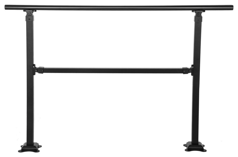 VEVOR Outdoor Stair Railing Transitional Wrought Iron Handrail, 34 Inch, 4 Steps