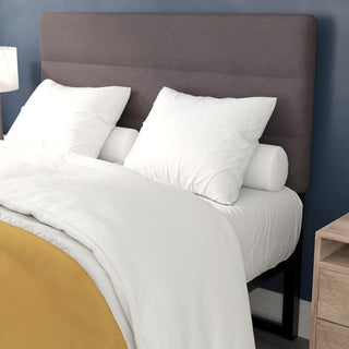 Paxton Stitched Upholstered Adjustable Height Headboard, Gray, Full