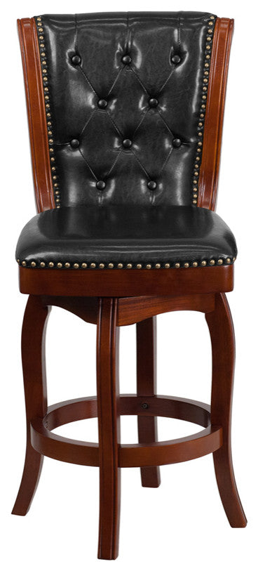26" Cherry Wood Stool