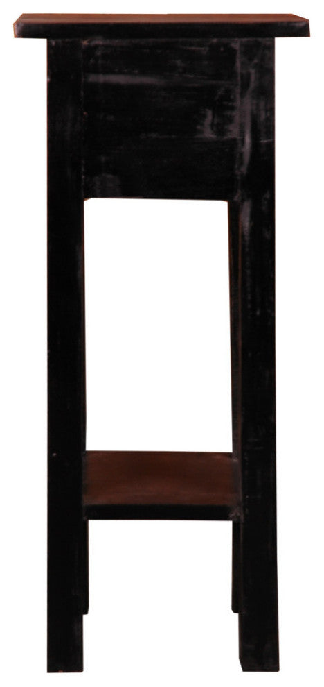 Sunset Trading Cottage Narrow Side Table, Antique Black, Raftwood
