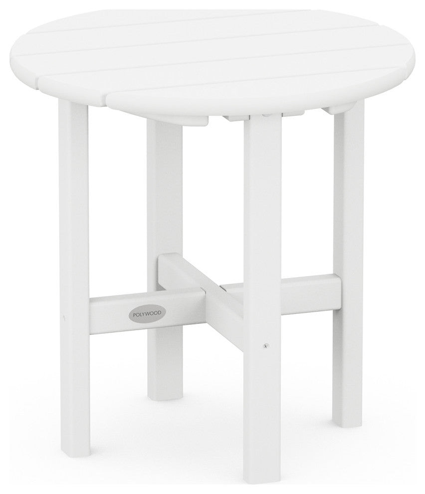 Polywood Round 18" Side Table, White