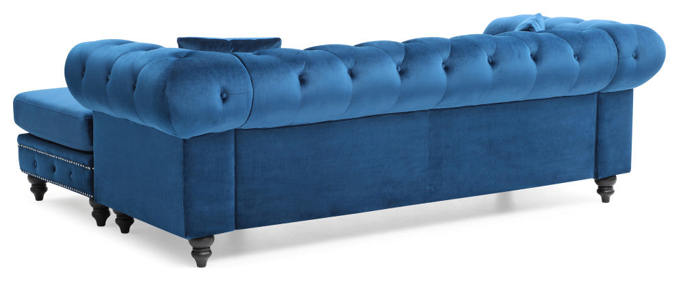 Nola Sofa Chaise, Navy Blue