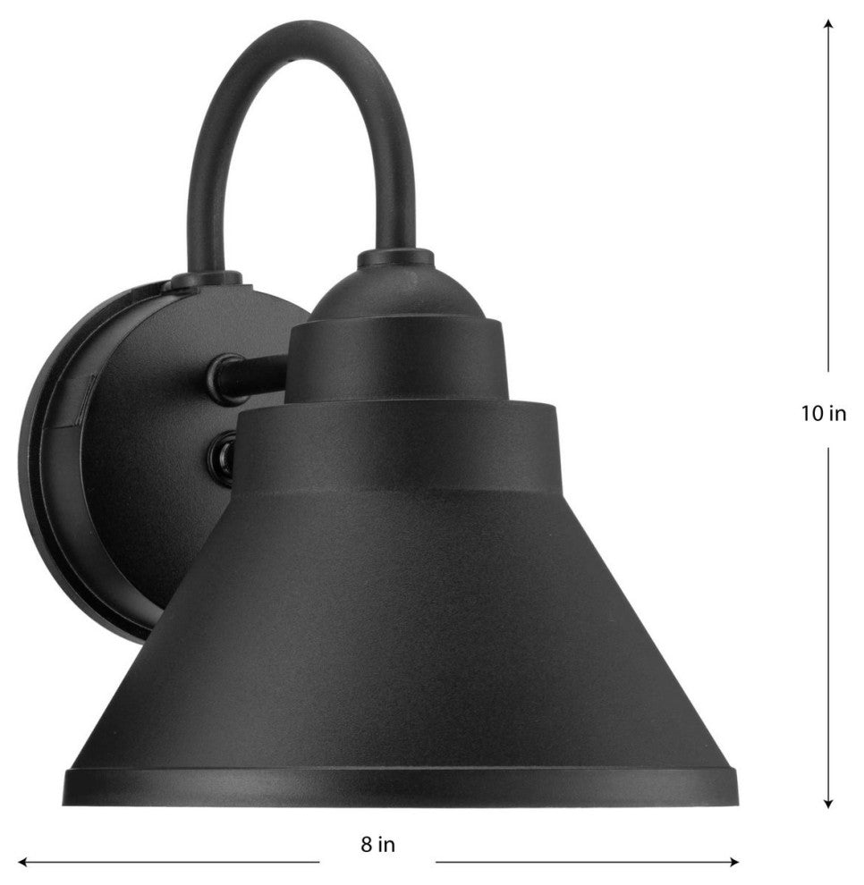 Bayside Collection One-Light Non-Metallic Black Outdoor Wall Lantern