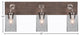 Oxbridge Bath Bar, Graphite & Painted Distressed Metal, 4" Smoke Bubble