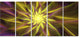 Shining Golden Exotic Fractal Flower, Floral Canvas Art Print, 60"x28", 5 Panels