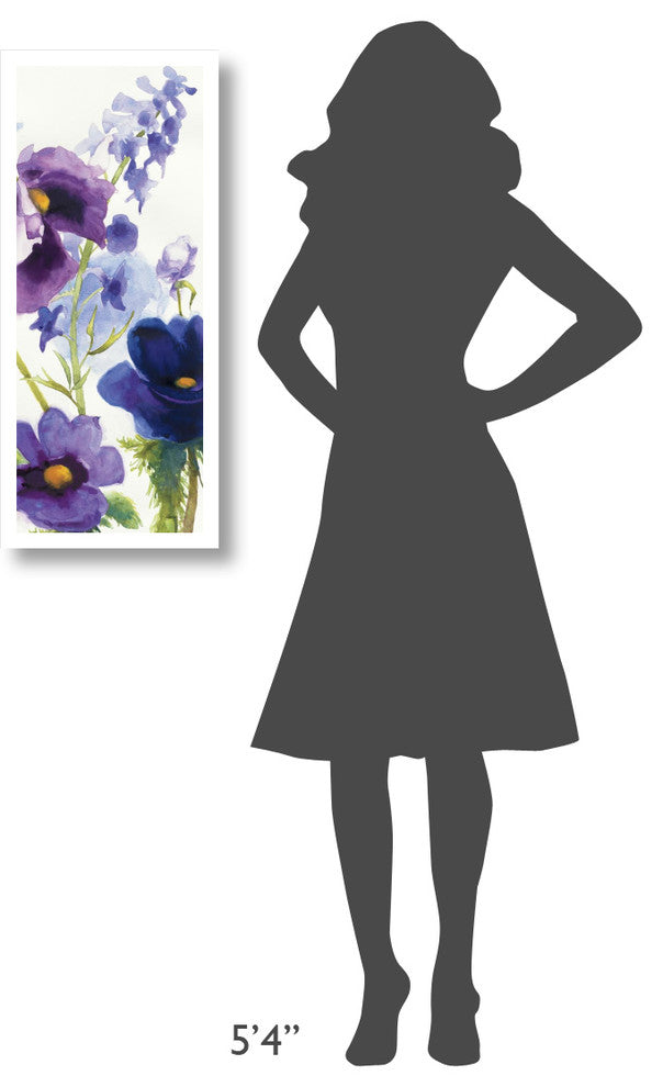 "Blue and Purple Mixed Garden I Panel II" Paper Print by Shirley Novak, 14"x32"