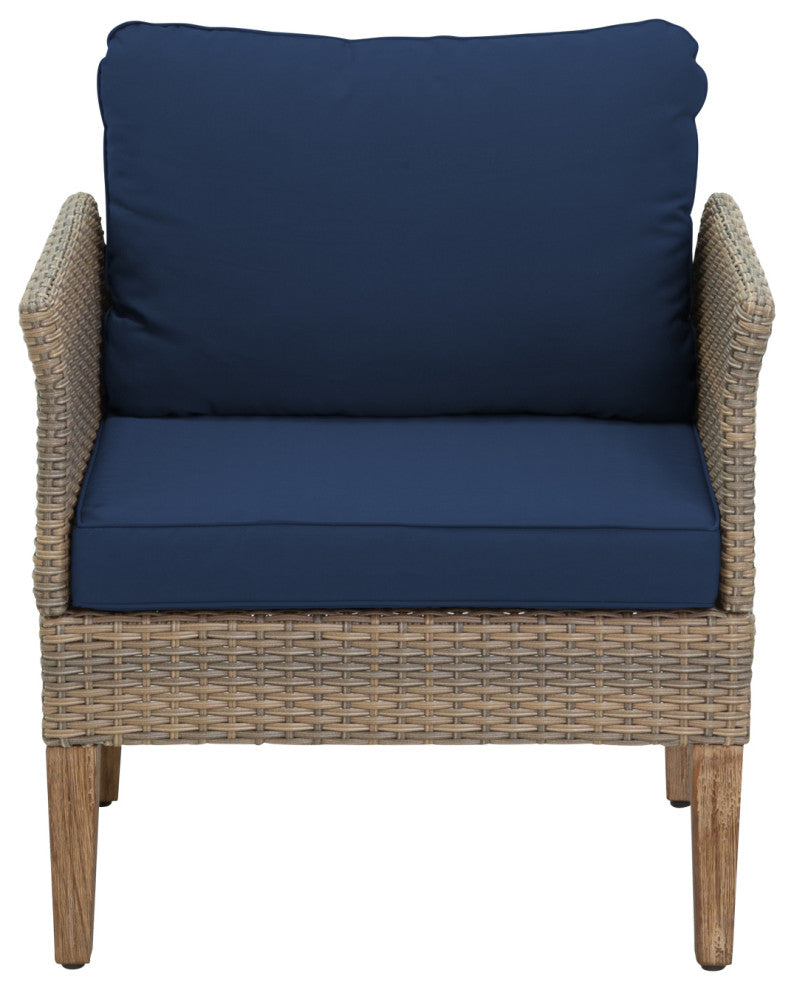 Isla 7-Piece Outdoor Conversation Set With Club Chairs, Loveseat, Cobalt Blue