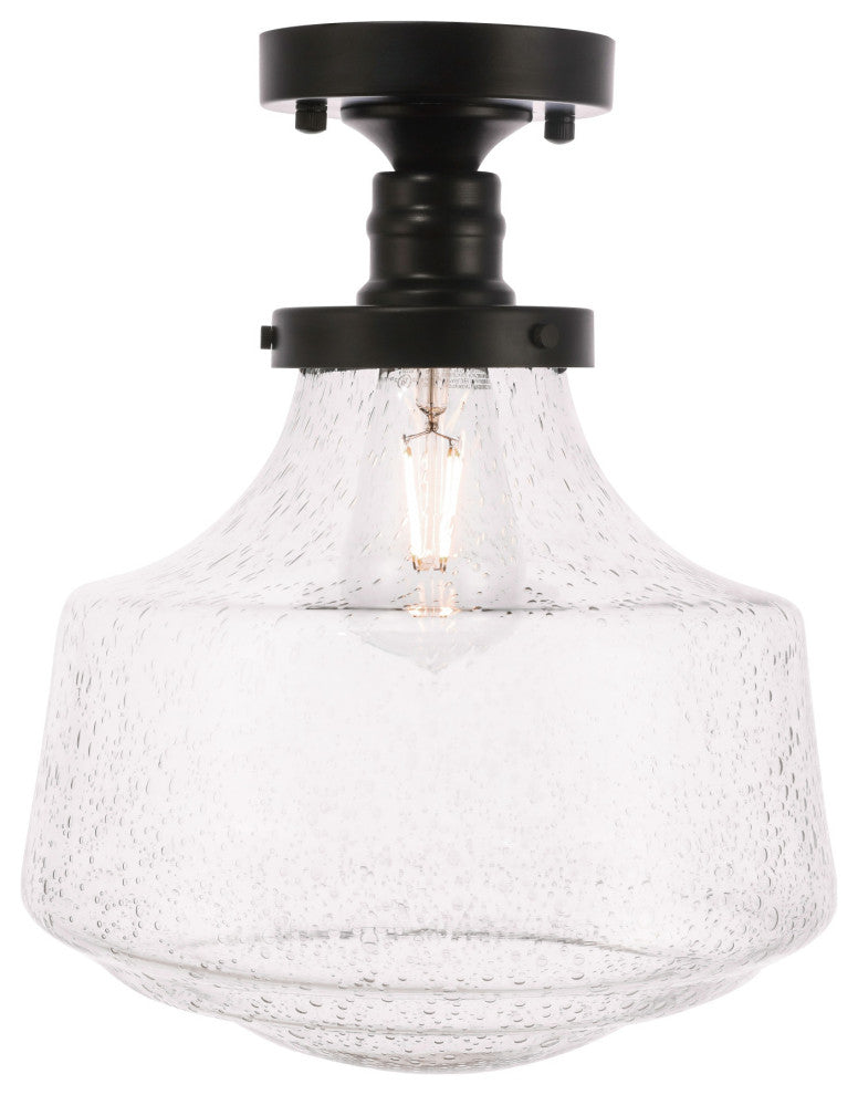 Elegant Lighting LD6240 Lyle 1 Light 11"W Semi-Flush Ceiling - Black