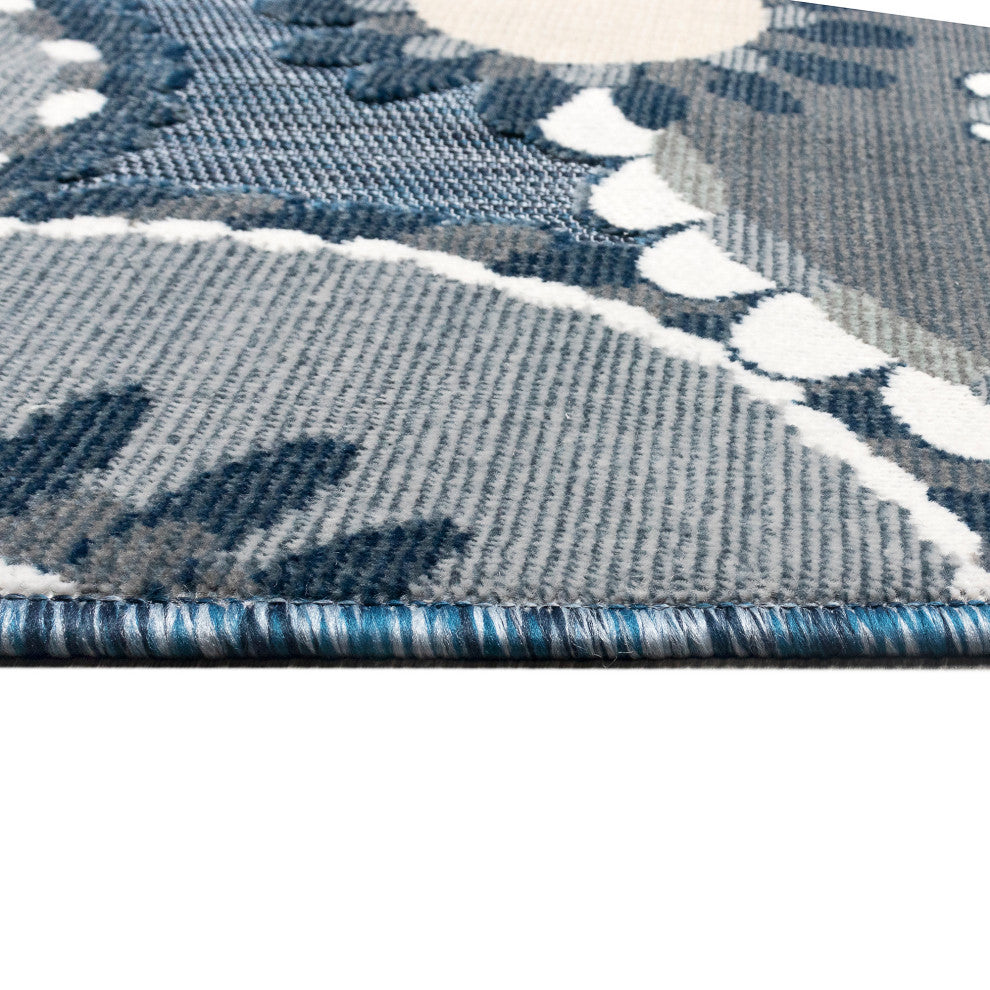 Canyon Disco Indoor/Outdoor Rug Navy 7'8" Round