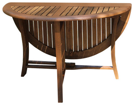 Outdoor Interiors Round Eucalyptus Folding Table, 48