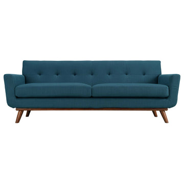 Engage Upholstered Fabric Sofa, Azure