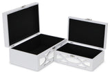 Mirrored Bubbly Champagne Boxes, Set of 2, Champagne, White