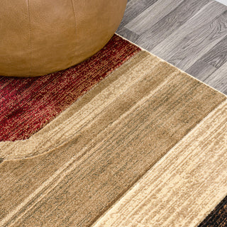 Tamara Retro Abstract Arches Cream/Brown/Red 3 ft. x 5 ft. Area Rug