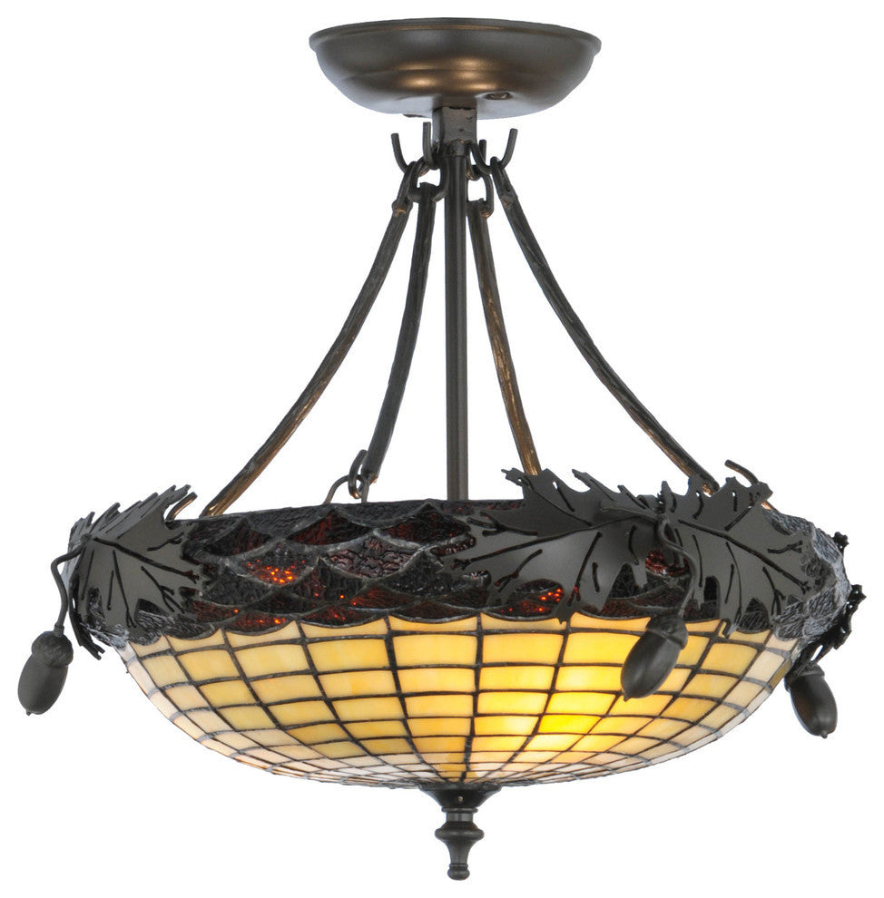 16W Greenbriar Oak Semi-Flushmount