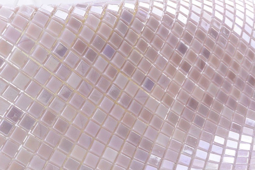 Galaxy 12"x12" Glass Square Mosaic Tile, Glossy Purple, Single Sheet