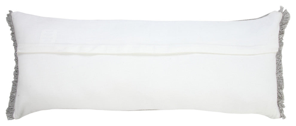 Ox Bay Gray Solid Organic Cotton Pillow Cover, 14"x36"