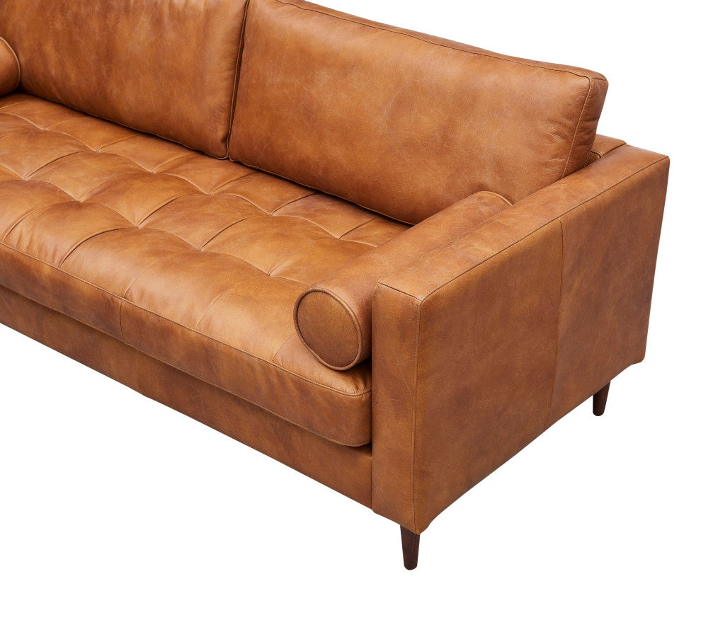Alamo Top Grain Leather Sofa, Light Brown