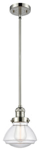 Olean 1-Light Mini Pendant, Polished Nickel, Clear