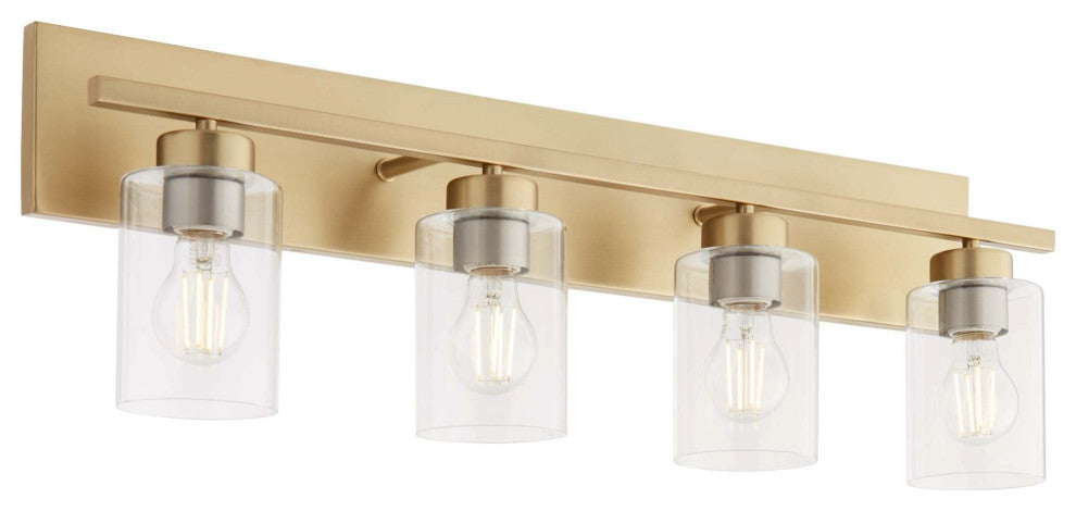 Quorum International 5012-4 Carter 4 Light 30"W Vanity Light - Aged Brass