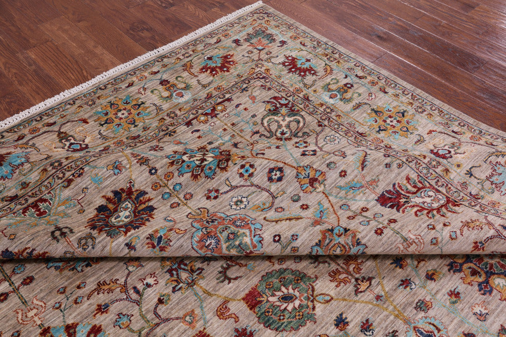 9' 1" X 12' 1" Persian Tabriz Hand Knotted Wool Rug Q11310