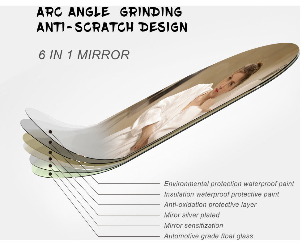 24 in. W x 40 in. H Glass Bathroom Mirror in Natural with Lights
