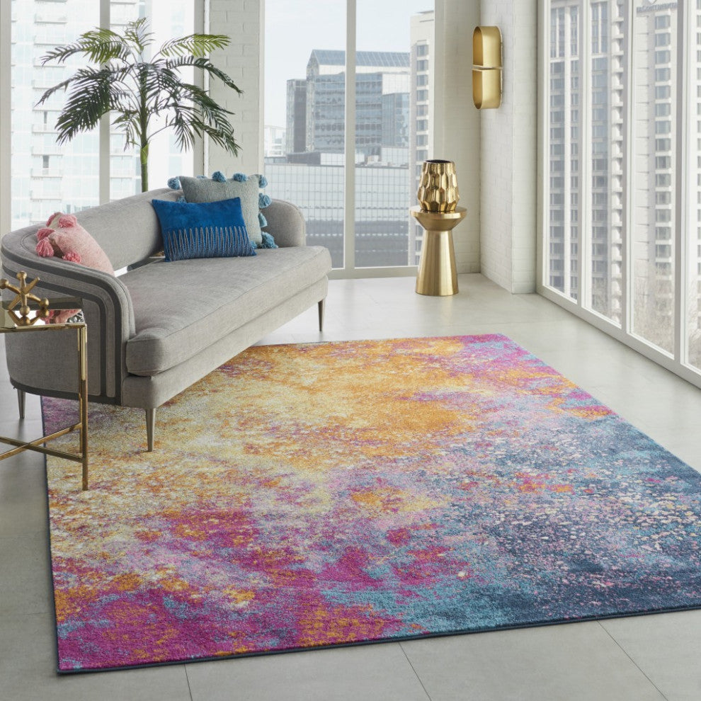8 x 10 Abstract Brights Sunburst Area Rug