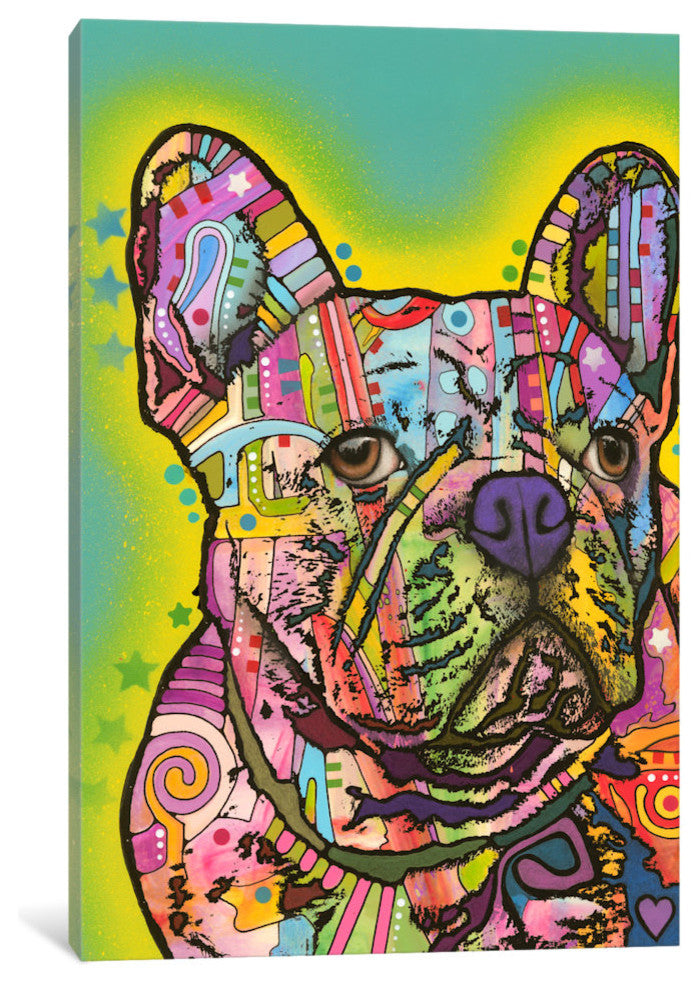 "French Bulldog III" by Dean Russo, 18x12x1.5"