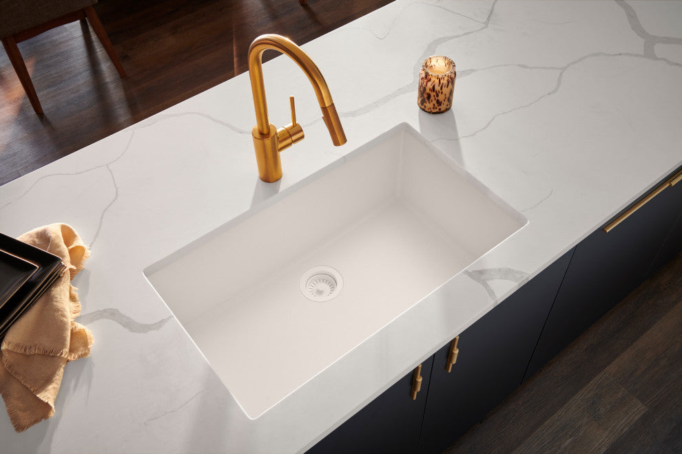33-inch inch Granite Composite Undermount Sink - Arctic White - RVG2080WH