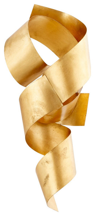 Cyan Design Ribbons Sculpture, Gold Leaf